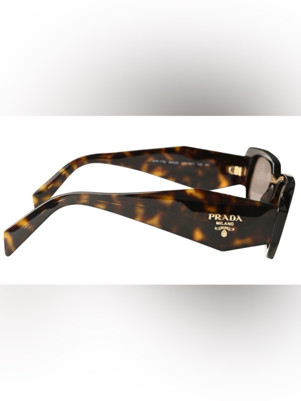 PRADA Sunglasses Small Geometric Havana Honey Tortoise - Picture 4 of 5